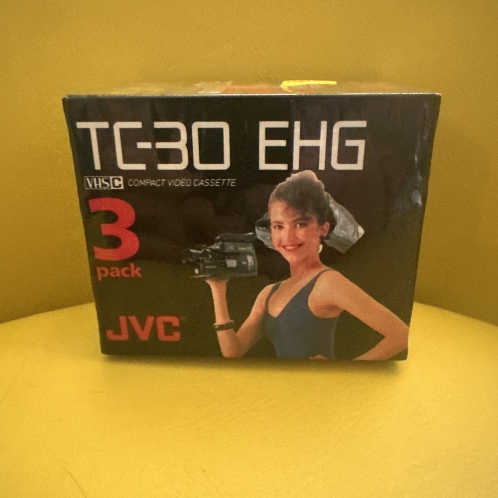 New 3 Pack VHS-C JVC EHG 30 Camcorder Videocassette Tapes Sealed Library Record